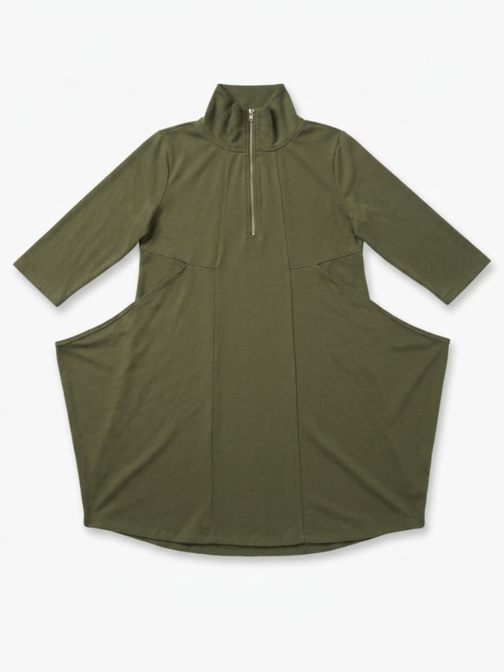 Ellen Weaver Fall Dress Womens XL Olive Green Large Pockets